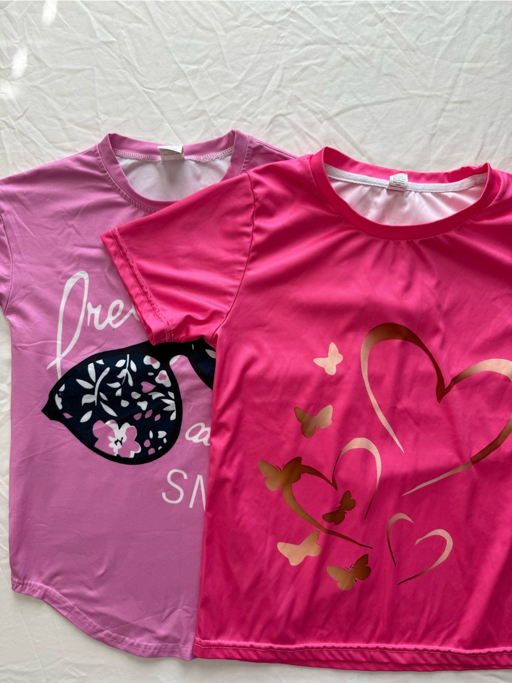 Girls Fast Fashion TShirt Bundle size 8 & 9-10 Pretty&Smart Hearts Butterflies